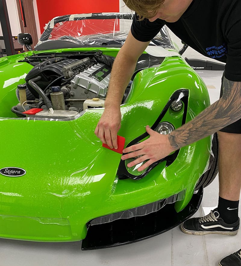 image of vehicle wrapping by Joyce Design for the blog Can Vinyl Wrap Be Removed